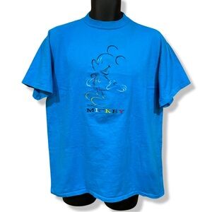 Vintage 90s Embroidered Disney Mickey Mouse T-Shirt